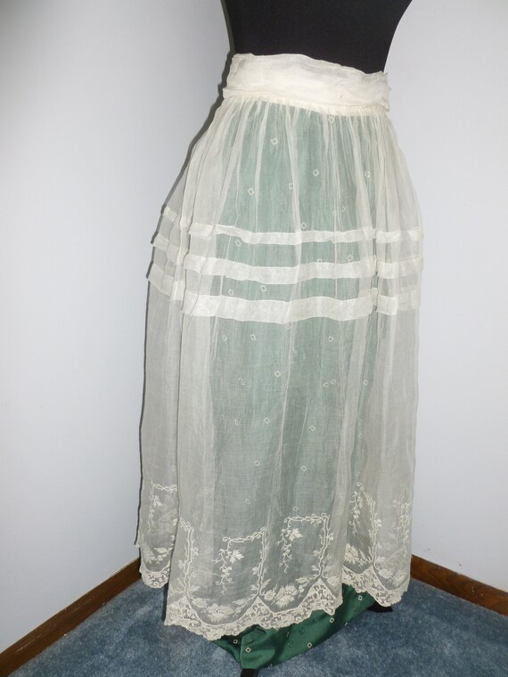 Antique Victorian Skirt / c1800s Point de Venice … - image 2