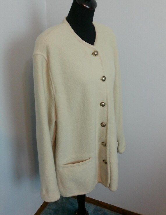 Blazer Geiger En Laine Bouillie, Taille US 2 (EU 34), Couleur Camel, Autriche