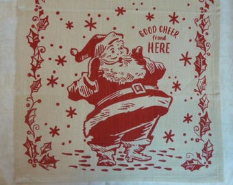 Towel Vintage SANTA Kitchen Towel UNUSED St Nicolas Splasher Twos Company