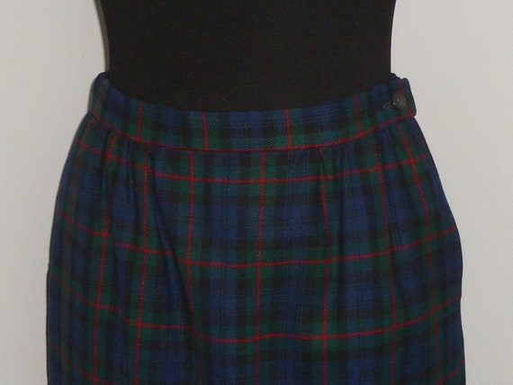 Vintage Pendleton Skirt ARGYLE Clan Red Black Tar… - image 1