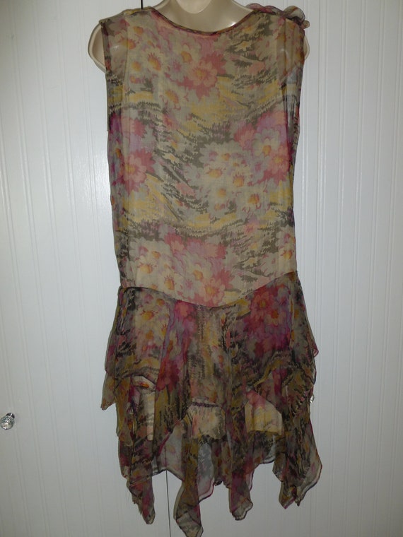 Antique 1920s Flapper Dress French Gatsby Floral … - image 7