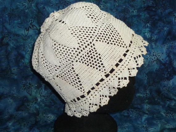 Antique Edwardian Night Boudoir Dust Cap Bonnet C… - image 3