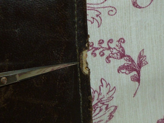 Antique Edwardian Purse Tooled Leather Handbag-Ar… - image 9