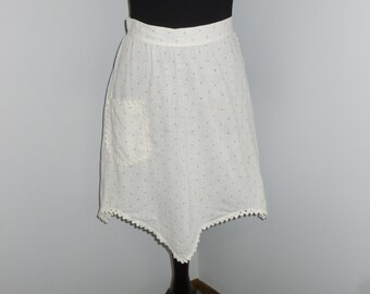 Delightful Vintage Handmade Cotton Shirting APRON w/Pocket