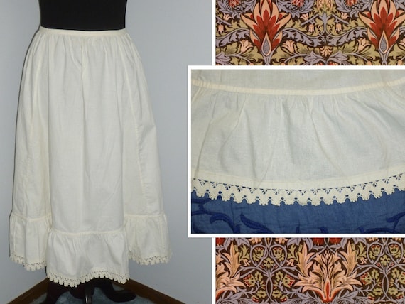 Antique Petticoat Skirt Hand Made Crochet Lace Vi… - image 1