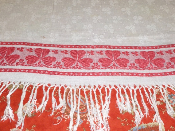 アンティーク ヴィンテージ ダマスク リネン タオル ~ スプラッシャー