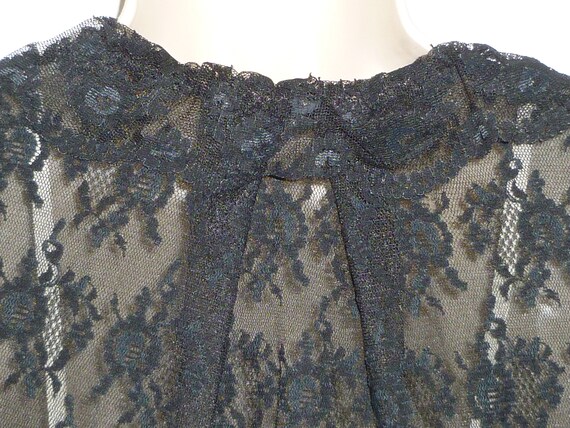 Sexy Lace Robe by RADCLIFFE Vintage 1960s Black S… - image 6