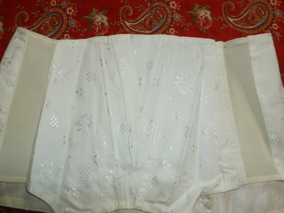 Antique Corset Girdle UNWORN Cotton Brocade Vinta… - image 3