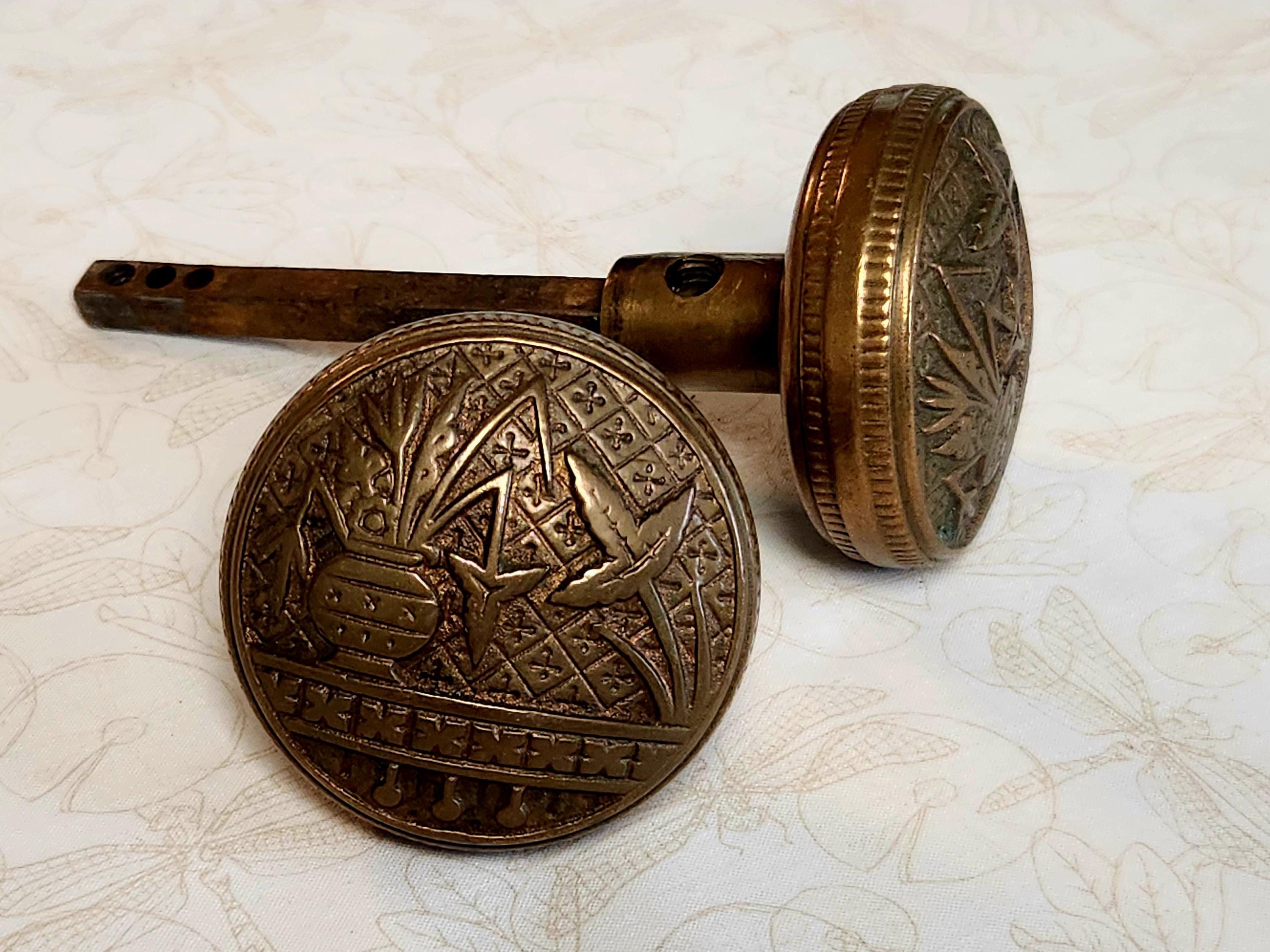 アンティーク調装飾ビクトリア朝イーストレイクドアノブセットブロンズ