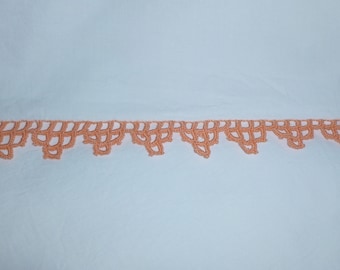 Vintage Flat Sheet Handmade Crochet Lace Cottage-Chic-French Country- 96"x 79"