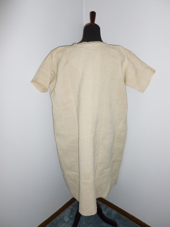 Exceptional Antique French Linen Nightshirt Vinta… - image 7