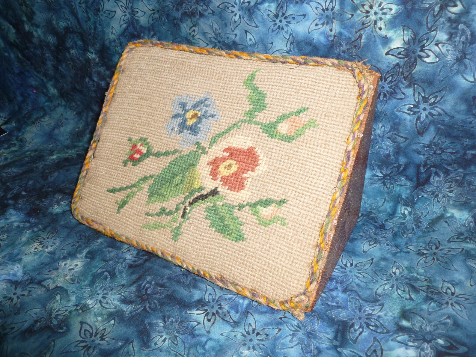 Antique Door Stop Floral Needlepoint Tapestrycottage Chic Etsy UK