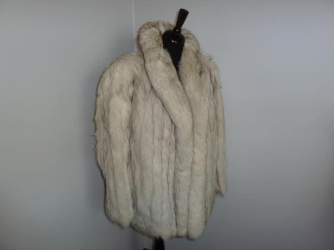 Luxurious Classic Vintage Blue Fox Coat Fur Jacket Finland 