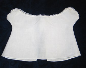 Antique Doll Camisole / Victorian Edwardian Corset Cover Camisole Blouse Hand Made Tatted Lace-18-20" Doll