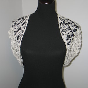 Antieke kant kraag Capelet Jas Flower Lace Motief-Wit