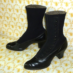 Antike Stiefel Victorian Edwardian Button Boots Damen Lederknopf Schuhe AUSSERGEWÖHNLICH