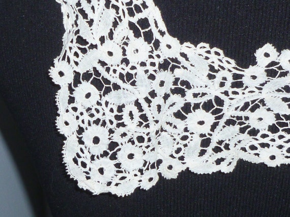 STUNNING Antique Lace Collar Dress Front Yoke Vin… - image 4