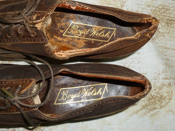 Antique Edwardian Oxford Shoes 1900s-Womans Brown… - image 10