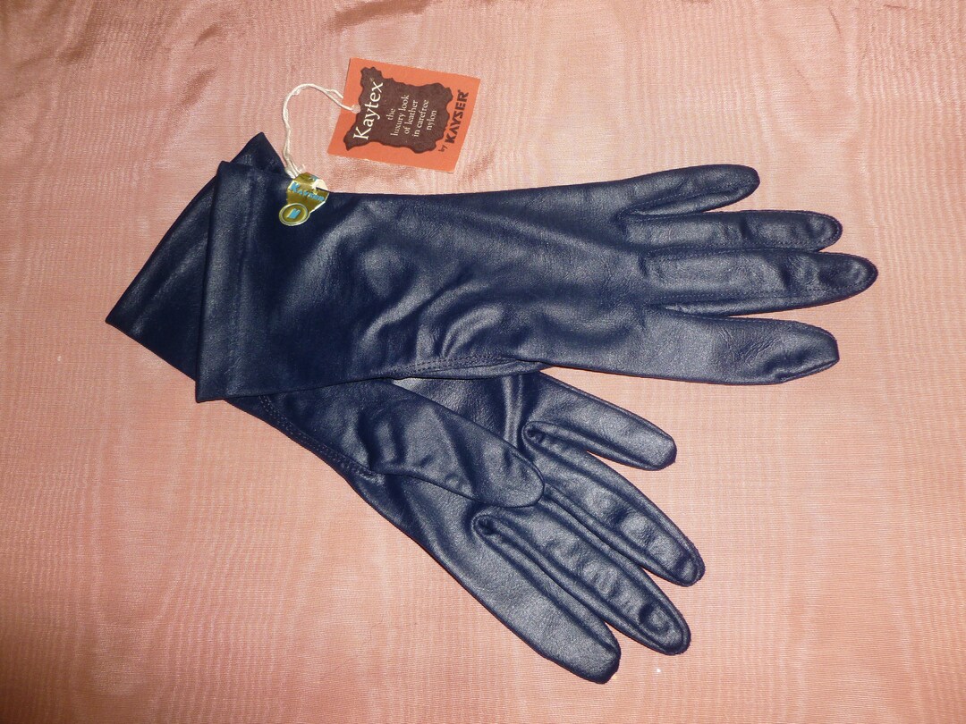 NOS Vintage Gloves Kayser Dk Navy Blue Size M Costume Cocktail Party Etsy
