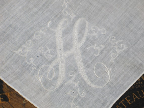 Antique Hanky / Vintage Hanky / Hand Embroidery M… - image 1