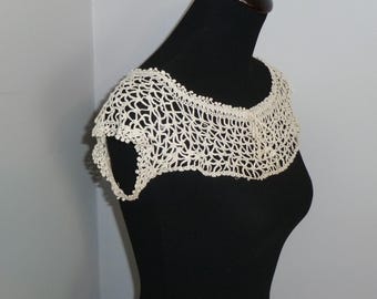 Camisola antigua, blusa, vestido, canesú, encaje de ganchillo, cubierta de corsé eduardiano, lencería victoriana, camisón, hecho a mano.