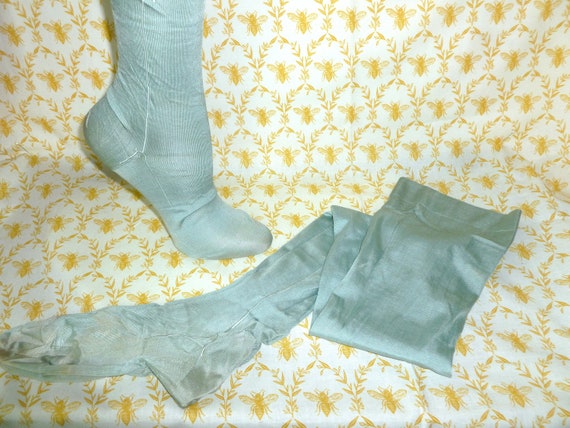 HTF Edwardian Garter Stockings Antique Flapper Aq… - image 3