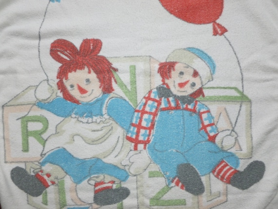 Cute Vintage Towel Raggedy Ann & Andy Wamsutta Beach Towel Bath Towel 