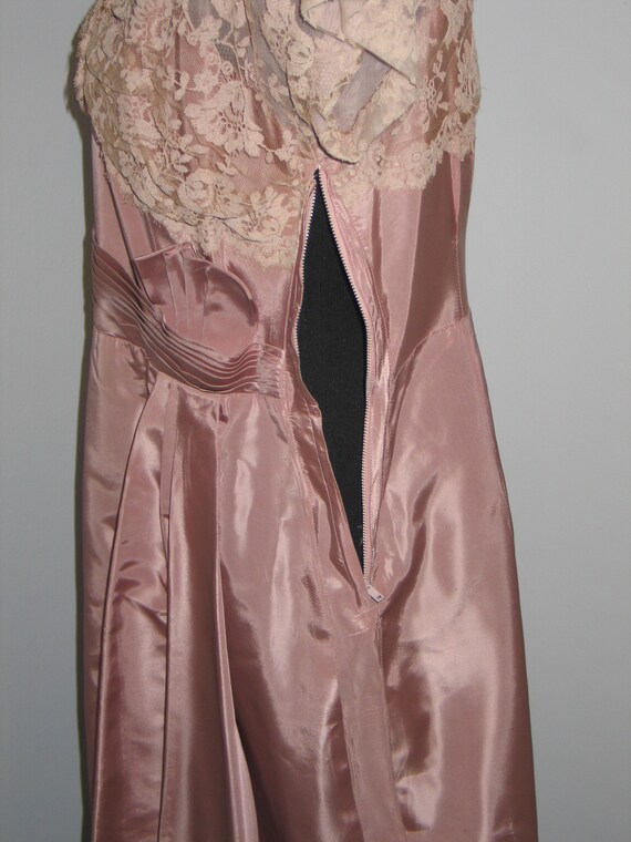 Vintage Dress 1940s 1950s-Shimmery Rose Pink Form… - image 8
