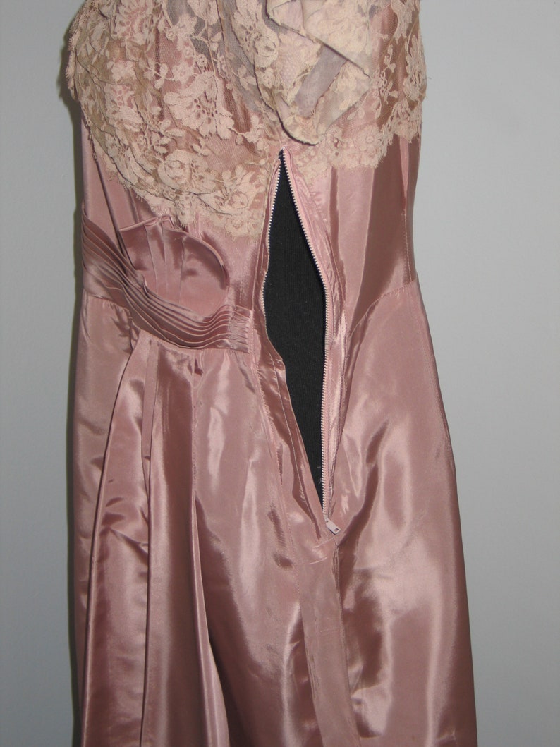 Vintage Dress 1940s 1950s-Shimmery Rose Pink Formal Party Cocktail DressMother of BrideBridesmaid DebutanteProm image 8