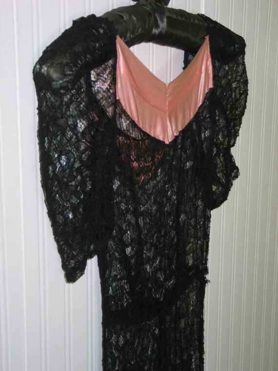 Delicate Antique French Lace Flapper Dress-Delica… - image 3