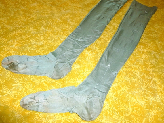HTF Edwardian Garter Stockings Antique Flapper Aq… - image 7