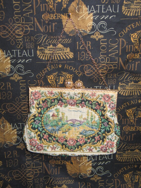 Antique Vintage Tapestry Purse from Romania- Coun… - image 5