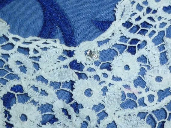 STUNNING Antique Lace Collar Dress Front Yoke Vin… - image 7