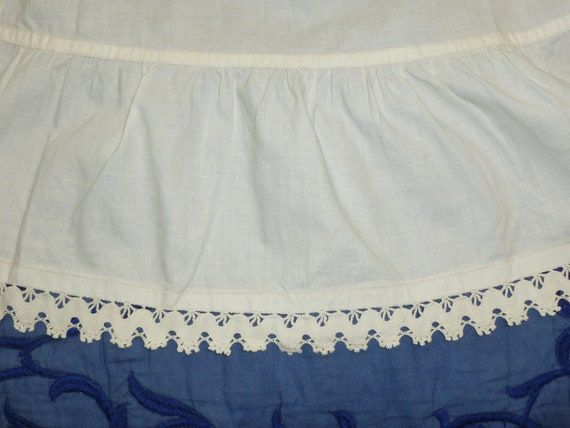 Antique Petticoat Skirt Hand Made Crochet Lace Vi… - image 7