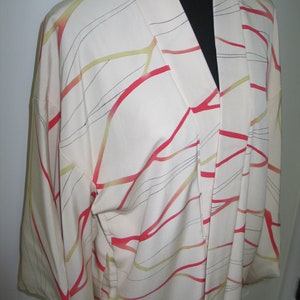 Antique Vintage Kimono Womans Mens Japanese Kimono Robe Silk Print-Robe image 2