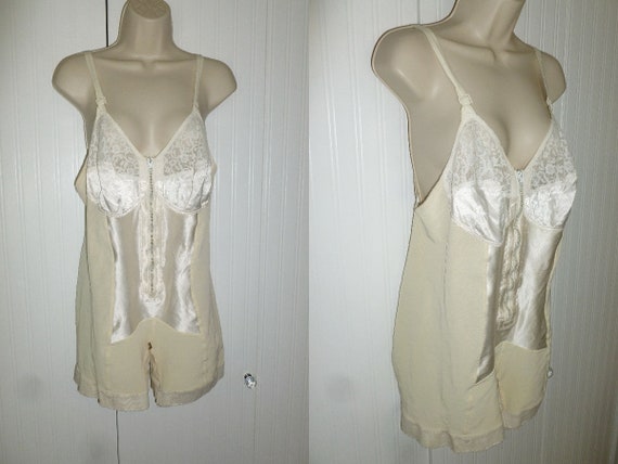 Vintage Corselette One Piece Bra Corset Girdle French Boudoir