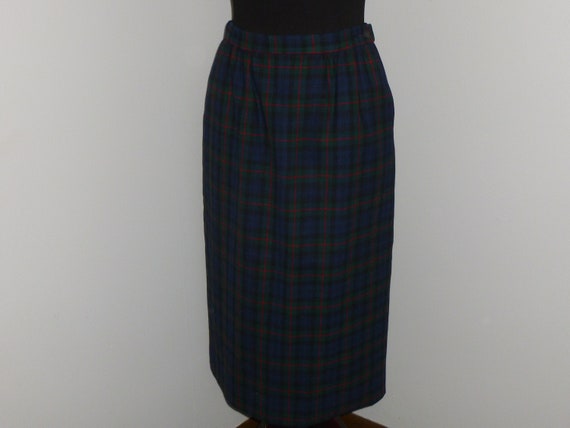 Vintage Pendleton Skirt ARGYLE Clan Red Black Tar… - image 4