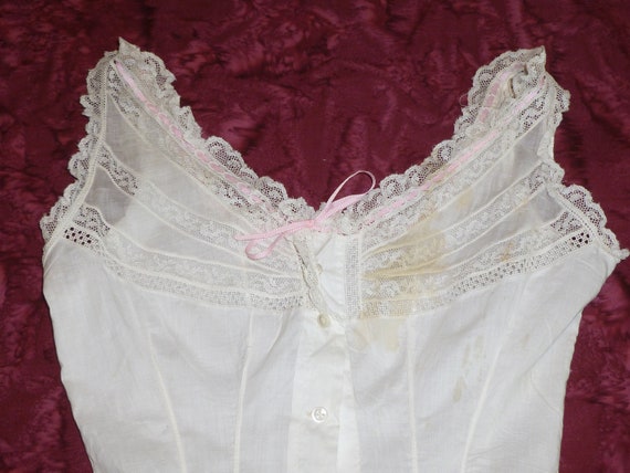 Fancy Antique Victorian Lace Camisole-Vintage Edw… - image 5