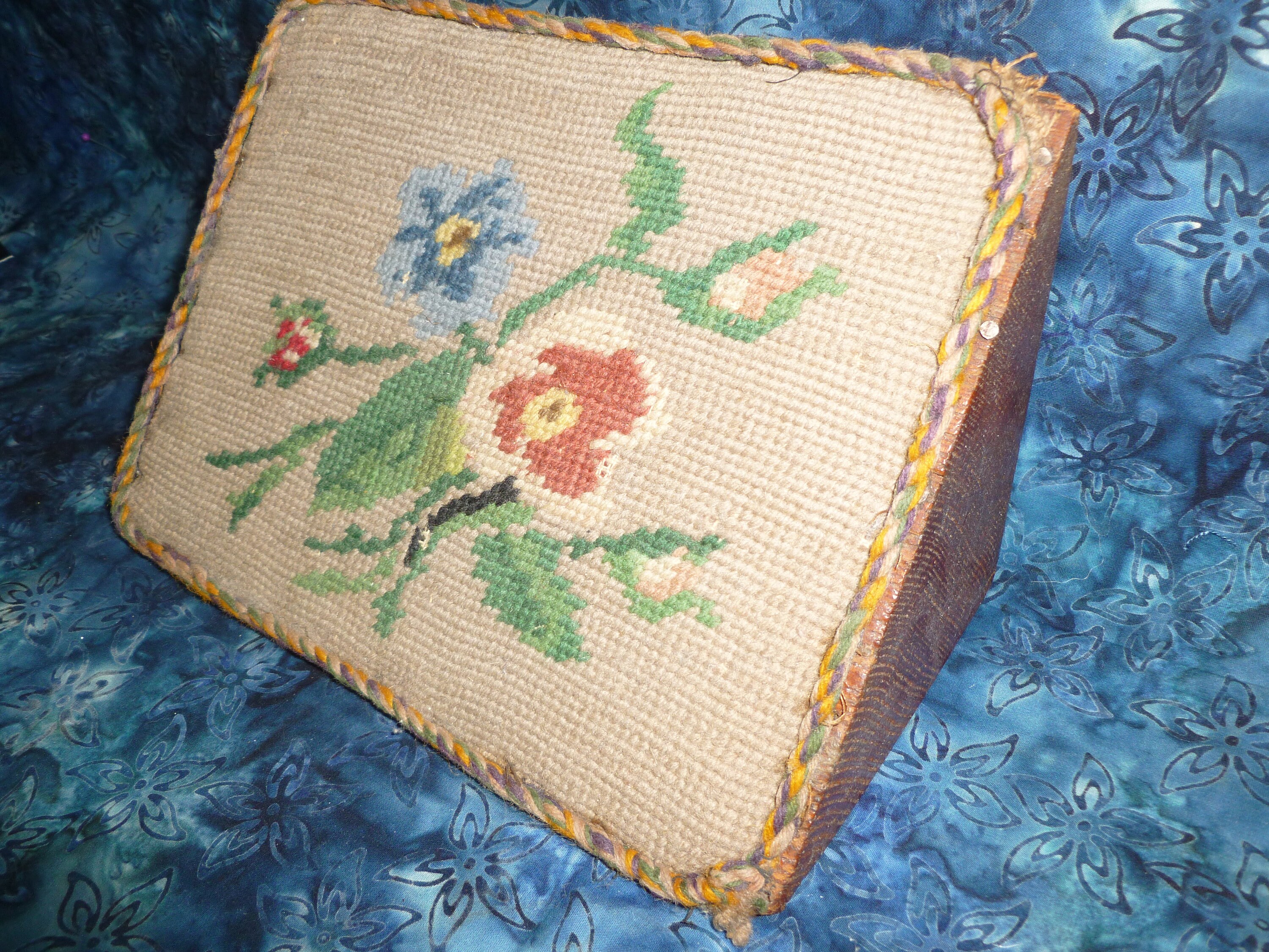 Antique Door Stop Floral Needlepoint Tapestrycottage Chic Etsy UK