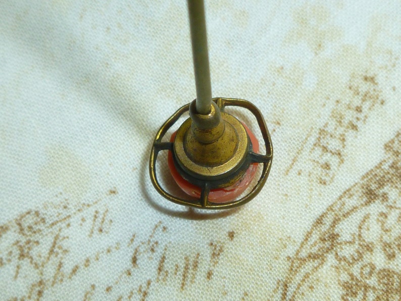 Antique HATPIN ART DECO carved coral 7 1/2 in Long-Antique Vintage Jewelry image 6