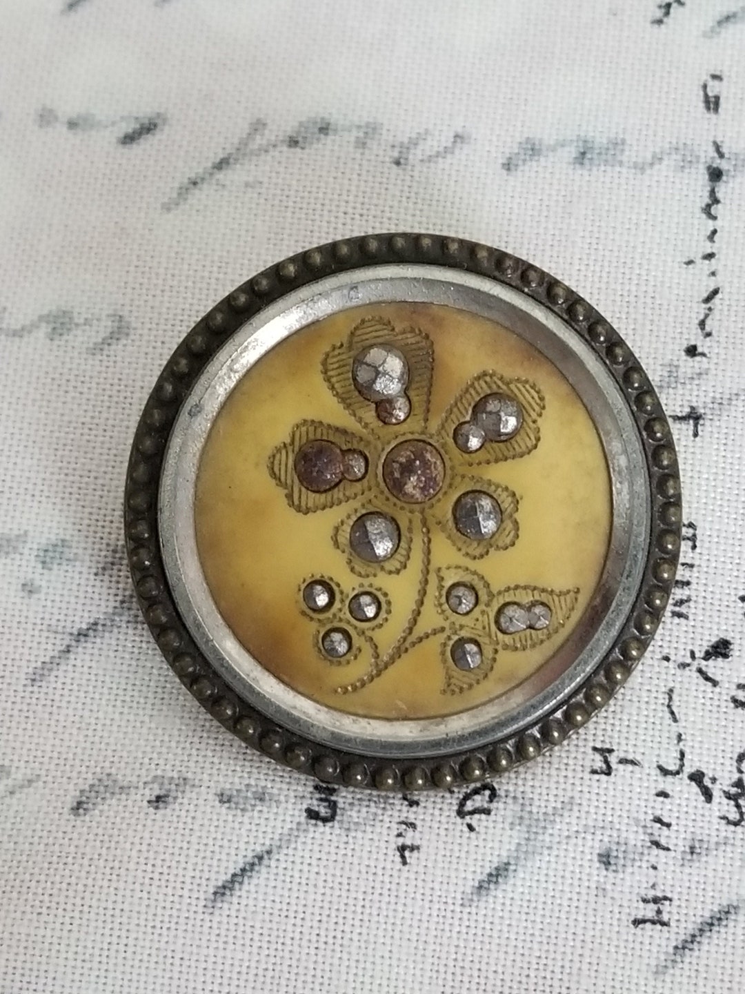 5 Large Antique Buttons Exceptional Cut Steel Florals on Etsy