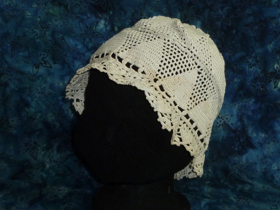 Antique Edwardian Night Boudoir Dust Cap Bonnet C… - image 1