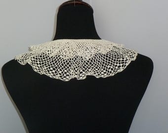 Antique Crochet Lace Collar Vintage Lace Dress Front Handmade Lace