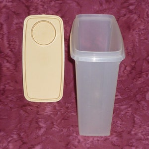 Vintage Tupperware Storage Container Store and Pour Tan Lid Flip Cover ...