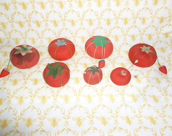 Antique Vintage Pin Cushion / Tomato Strawberry Americana Sewing Hemming Pin Cushion choice of one