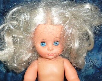 Poupée Vintage Furga Années 60 - 45 Cm, Blonde, Petite Dame - Italie