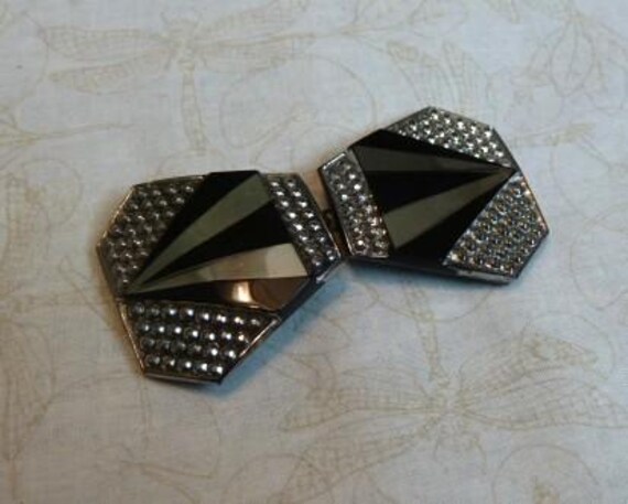Antique Art Deco Belt Buckle Sash Czechoslovakia Flapper  display picture 1