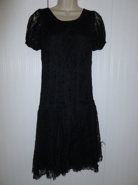 Antique Flapper Dress 1920s 1930s French Gatsby Bl