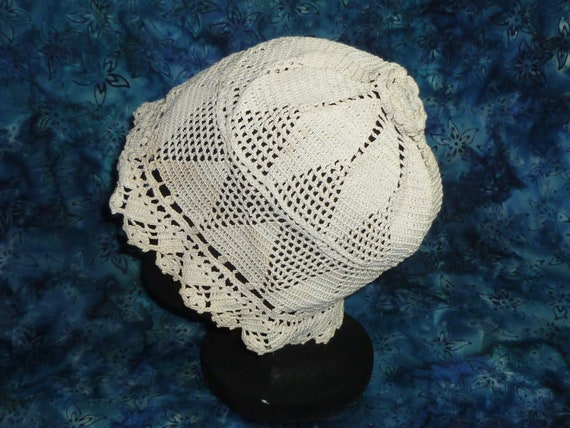 Antique Edwardian Night Boudoir Dust Cap Bonnet C… - image 7