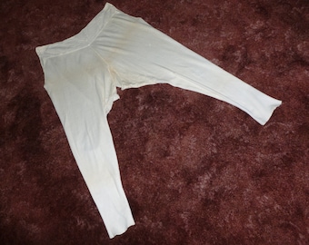 Antique Cotton Knit Union Suit Long Johns, Thermal Long Underwear Vintage